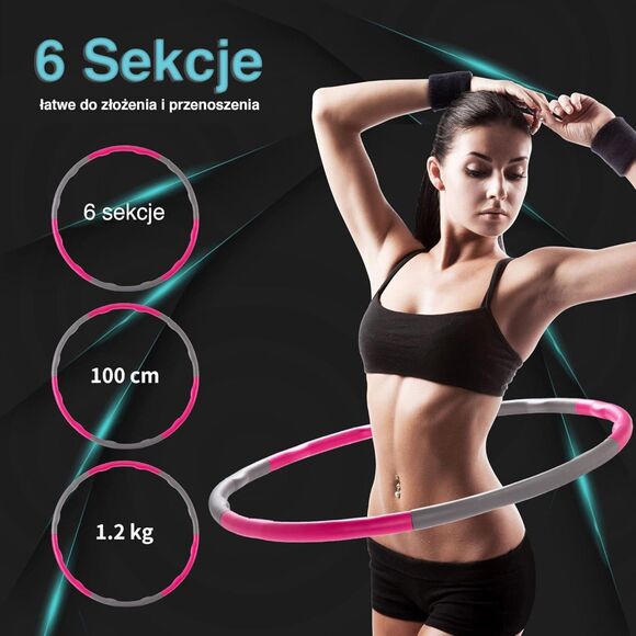 M3 Europe exercise hula hoop Yoga family fitness intelligent hula hoop Pink/Gray - Picture 10 of 10